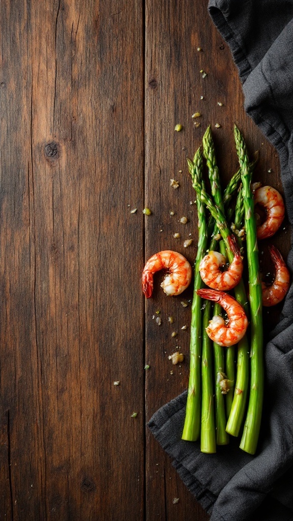 Garlic Butter Shrimp with Asparagus dish